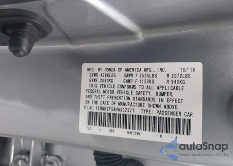 2017 Acura Tlx Technology Package из США, поврежденный, VIN 19UUB2F58HA002371